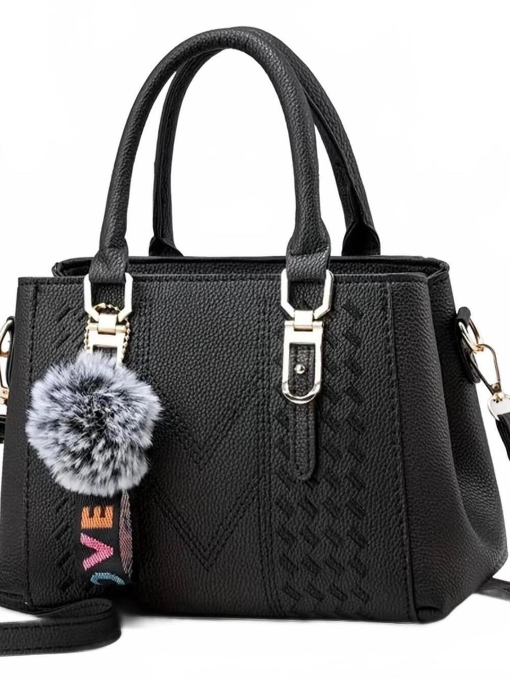 New - Super Cute & Stylish -Faux Leather Hand Crossbody Bag -Black